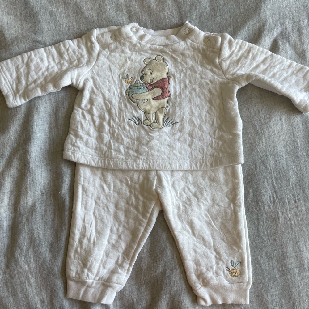 Disney Baby Cream Outfit with Bear Design